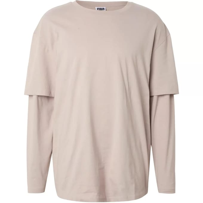 Urban Classics - Oversized Shaped Double Layer Longsleeve shirt - XXL - Grijs