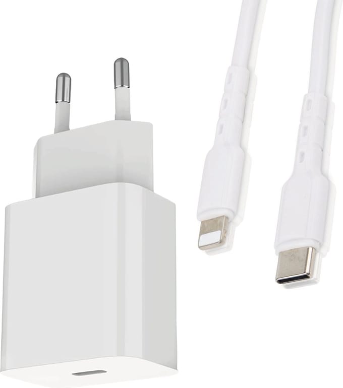 20w Power Adapter Set geschikt voor iPhone 11, iPhone 12, iPhone 13, iPhone 14 - Snellader - Oplader - 1 Meter - Wit