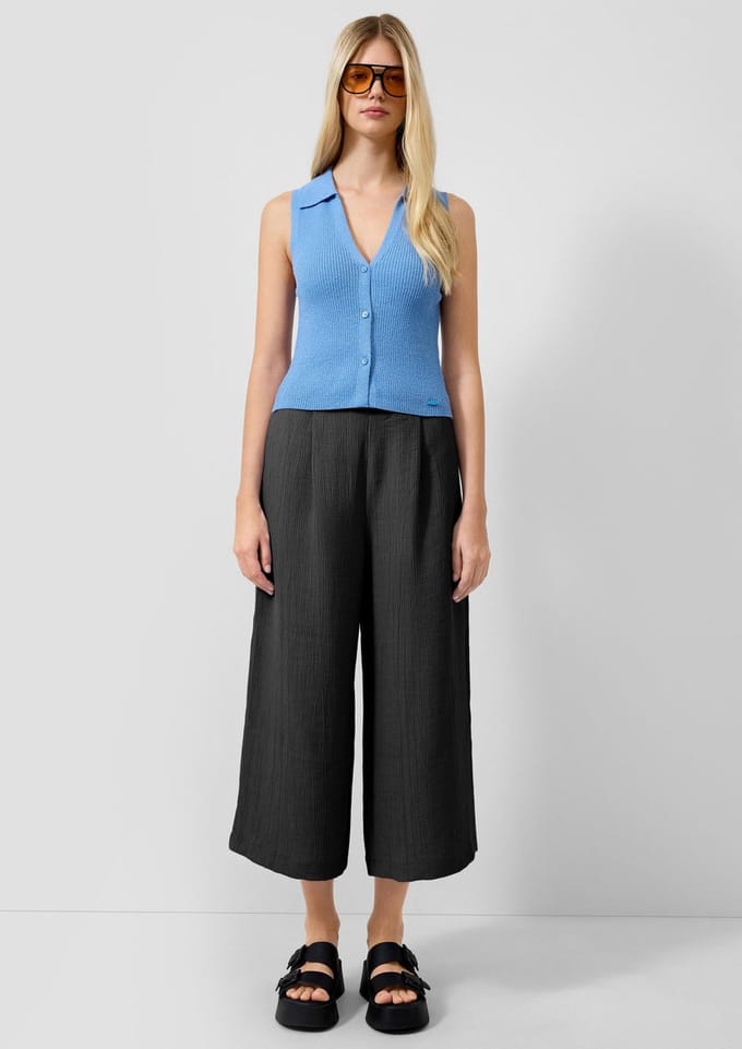 Vrouwelijke geplooide crepe culotte stijl broek QS