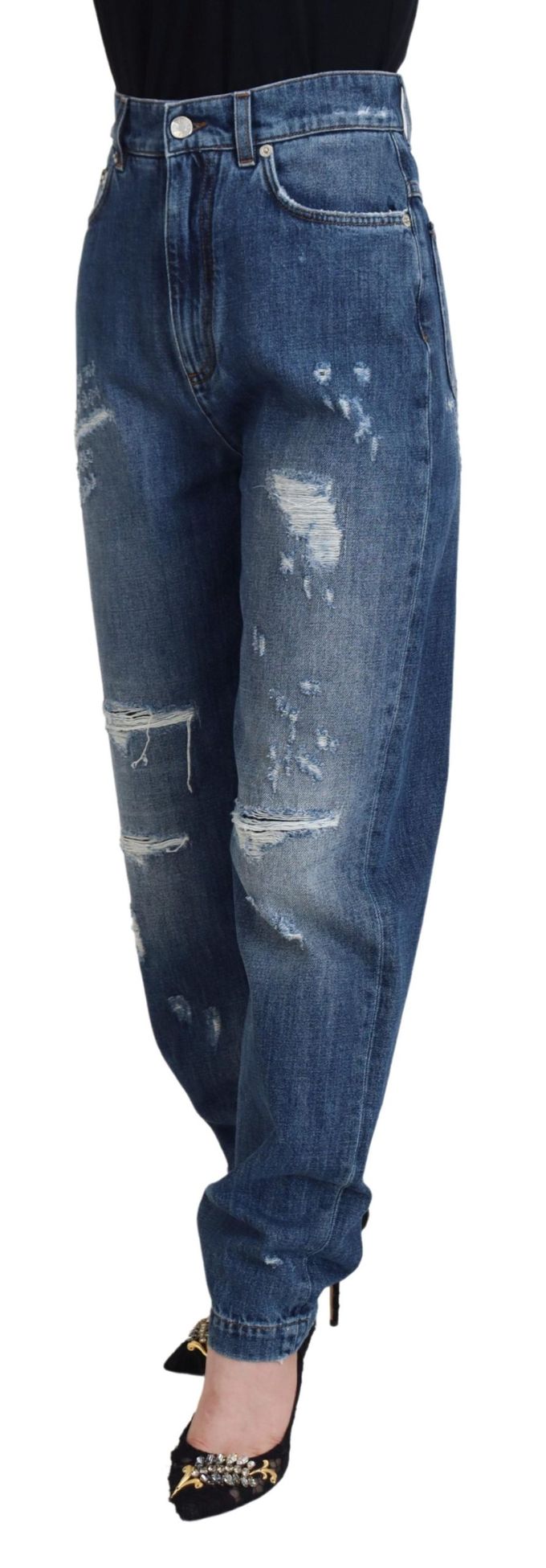 Versleten Spijkerbroek Gescheurde Jeans