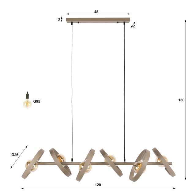Hoyz hanglamp hover 6-lichts -