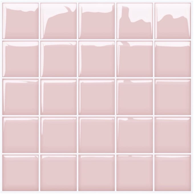 24Supply Plaktegels - 10 Stuks - Glans - Roze - 25.4x25.4cm