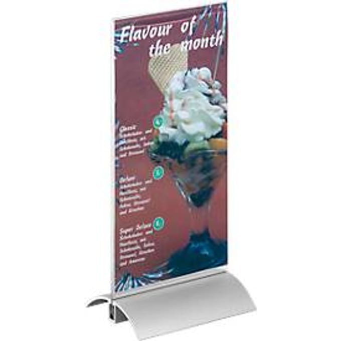 DURABLE tafelstandaard, Acrylhouder en aluminium voet, lang