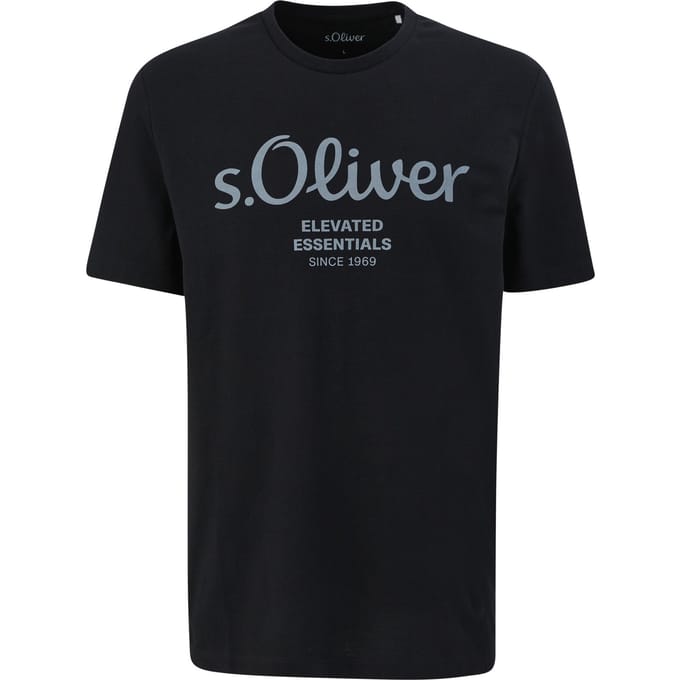 regular fit T-shirt van puur katoen model 'BASIC TEE BIG LOGO'
