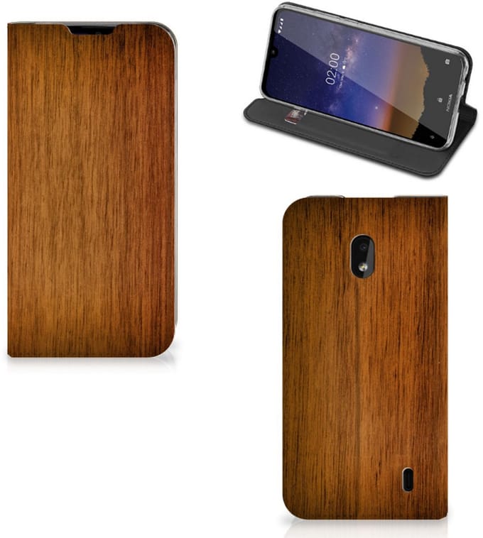 Nokia 2.2 Book Wallet Case Donker Hout