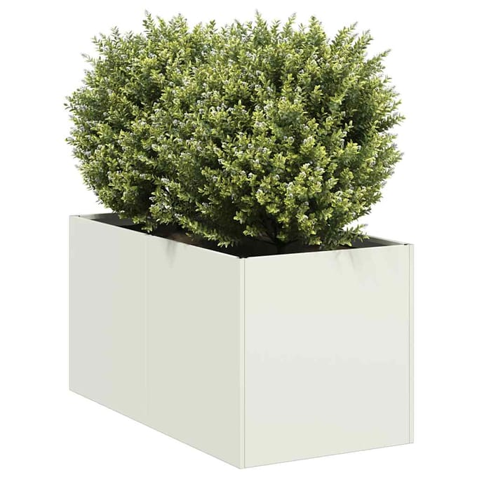 vidaXL - Plantenbak - 40x80x40 - cm - koudgewalst - staal - wit