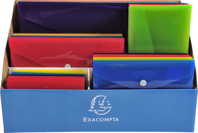 Exacompta Display met 60 Iderama etui's met drukknop in polypropyleen - Geassorteerd - 34480E