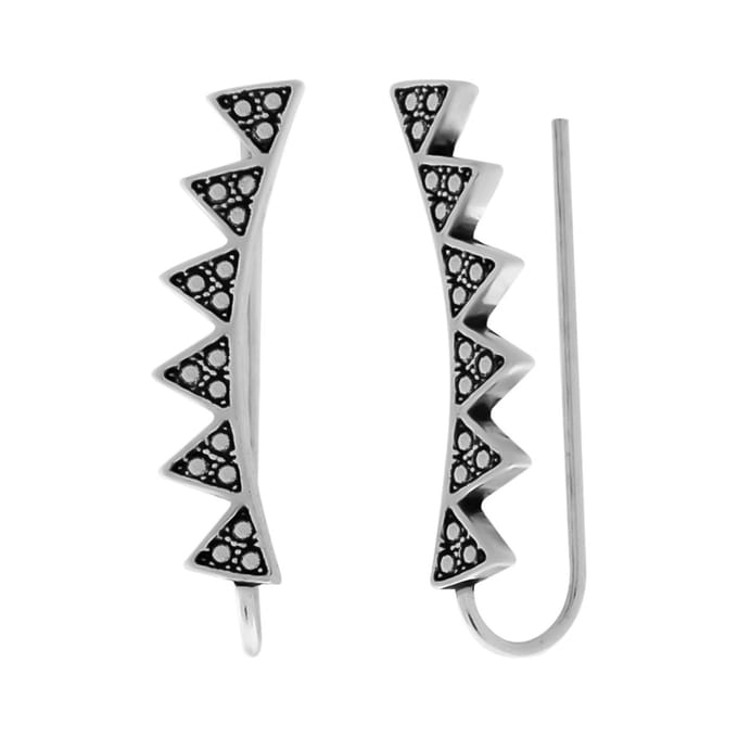 WeLoveSilver - ear climber - driehoekjes - 925 sterling zilver