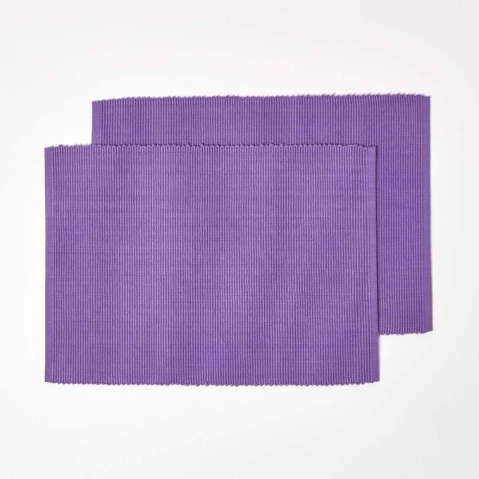 Homescapes placemat paars set van 2 – 100% katoen, 33x50 cm