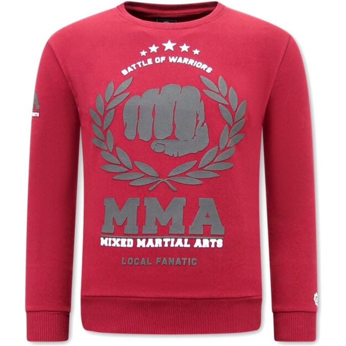 Heren Sweater met Print - MMA Fighter - Bordeaux