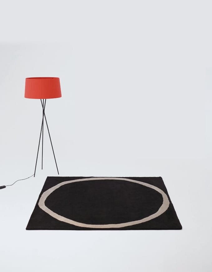 Nanimarquina Aros square vloerkleed - zwart - 200 x 200 cm