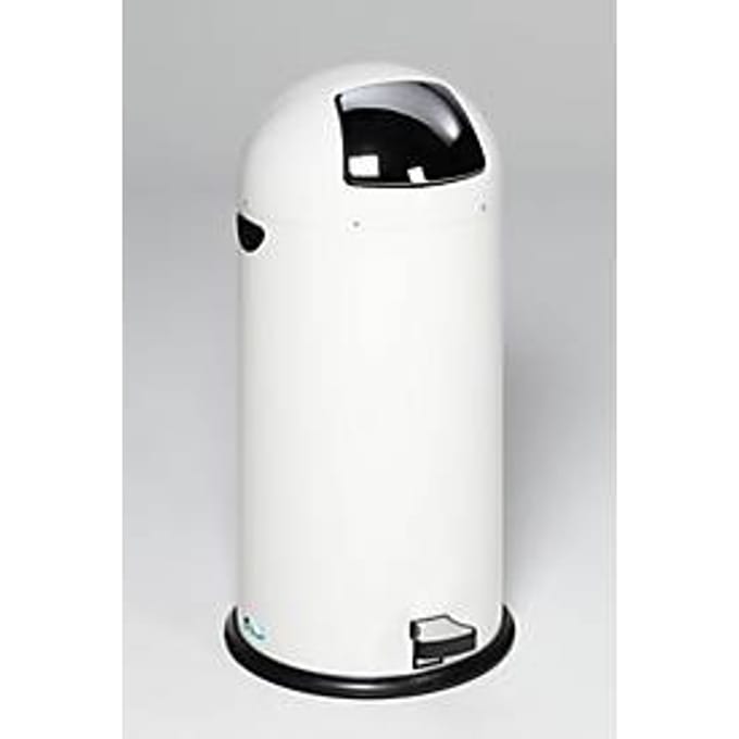 VAR afvalemmerstandaard, 55 l, met voetpedaal, metalen handvat, wit