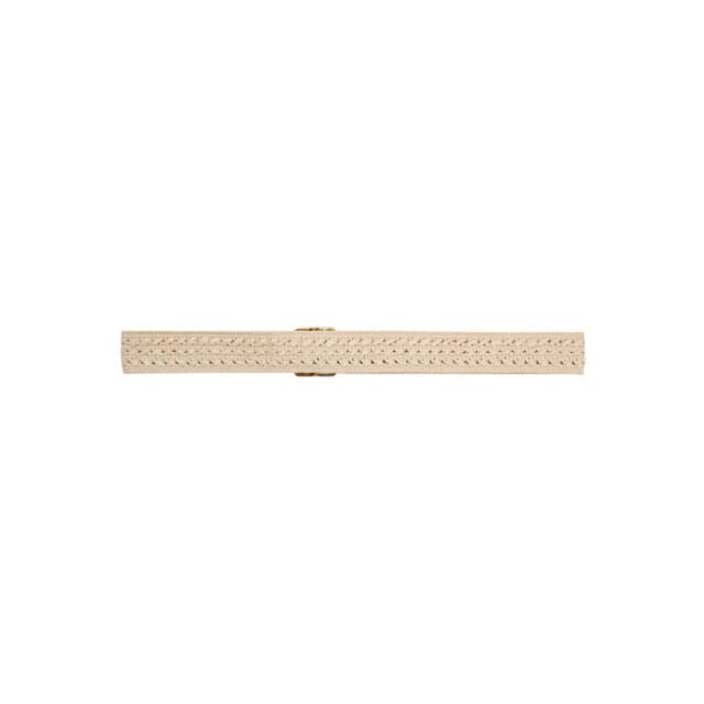 Grace & Mila Pastille riem beige met gouden gesp geweven