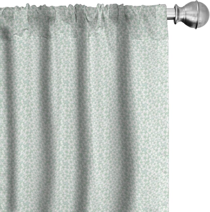 ABAKUHAUS Luau Voorhangen – 2x75x225 cm – Mint/Wit – Microfaser
