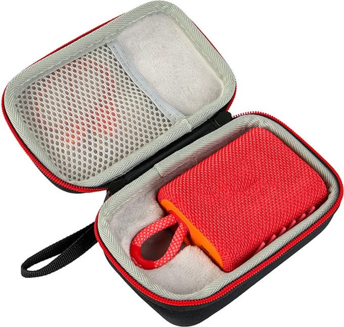 BukkitBow - Hard Case Box Voor JBL Go 3 - Opberg Box JBL Bluetooth Speaker - Inclusief Accessoires Vak - Zwart