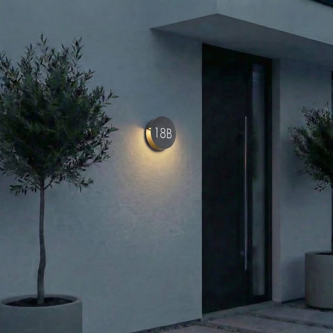 Lucande LED buiten wandlamp Advero, antraciet, huisnummer CCT