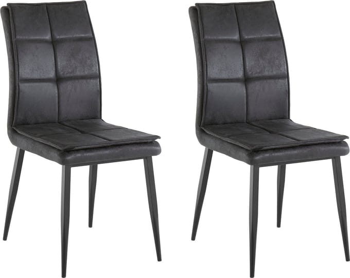 Lima-Stoel - 2 Pack - Antraciet Microvezel