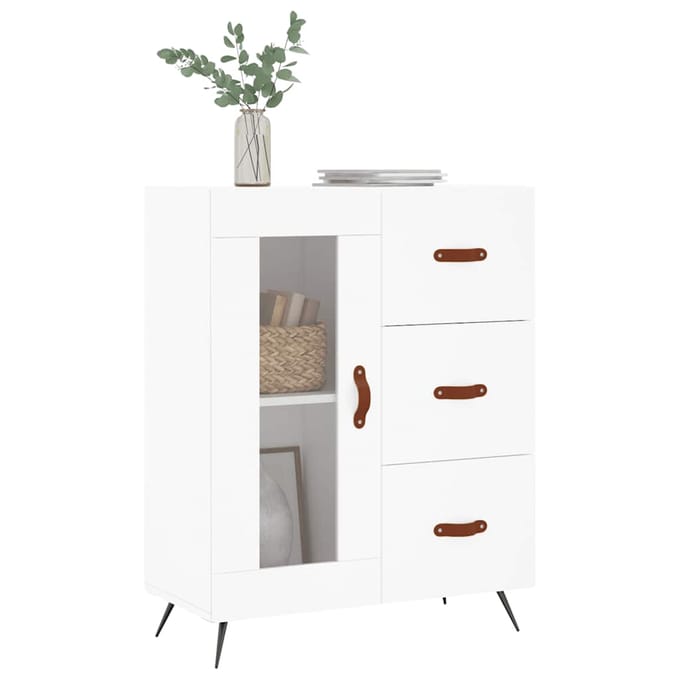vidaXL - Dressoir - 69,5x34x90 - cm - bewerkt - hout - wit