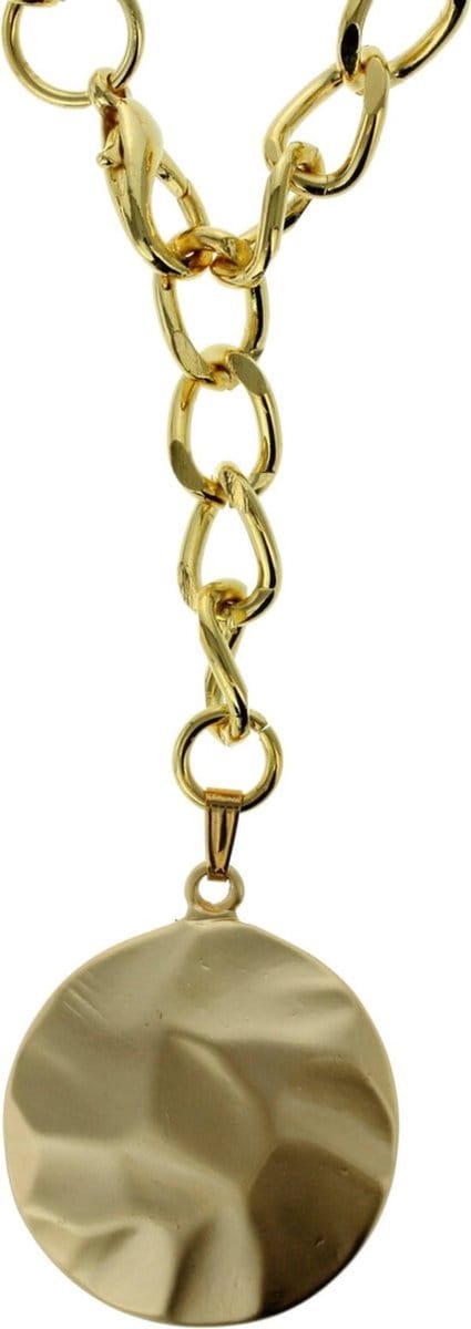Behave - Ketting - Munt Hanger - Goudkleur - 53 cm - Verstelbare Lengte