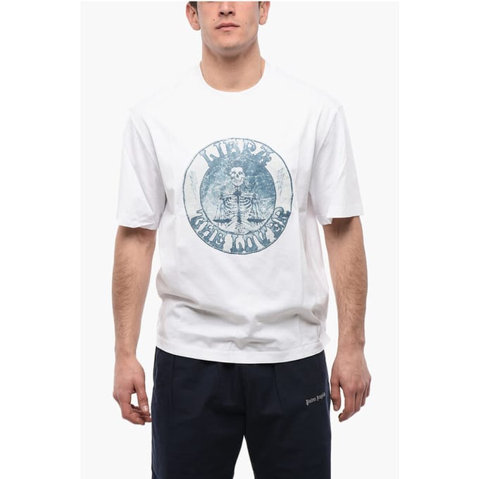 Katoenen LIBRA ROCKBAND Slim Fit T-shirt in het wit