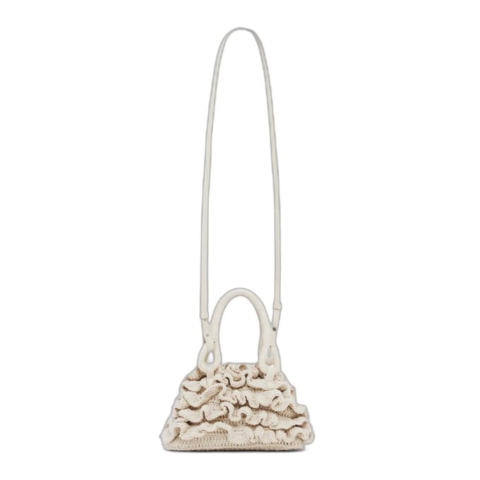 Schoudertas voor vrouwen Desigual Crochet Waves Mini Ecru