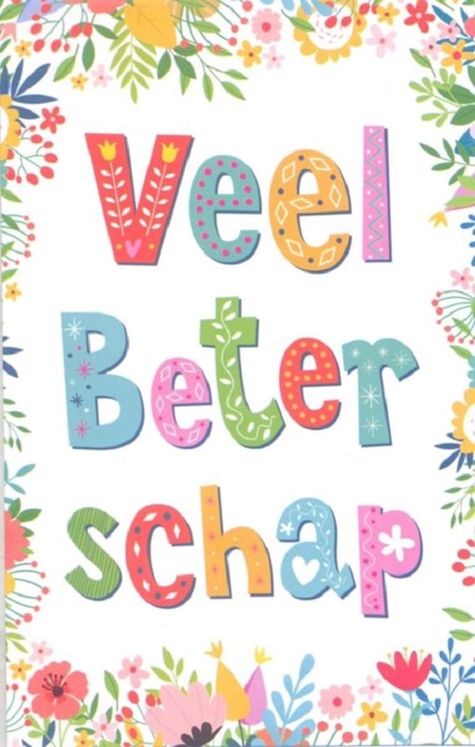 Wenskaart Veel Beterschap - D13716 - Gratis verzonden