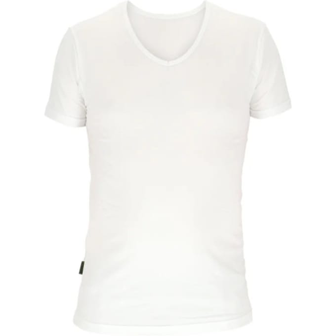 Basset Dames/Heren Bamboe T Shirt V Hals Wit