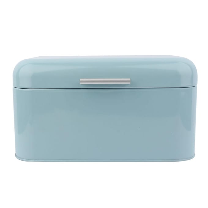 Retro metalen broodtrommel met effen kleur, grote capaciteit, keukopbergcontainer blauw