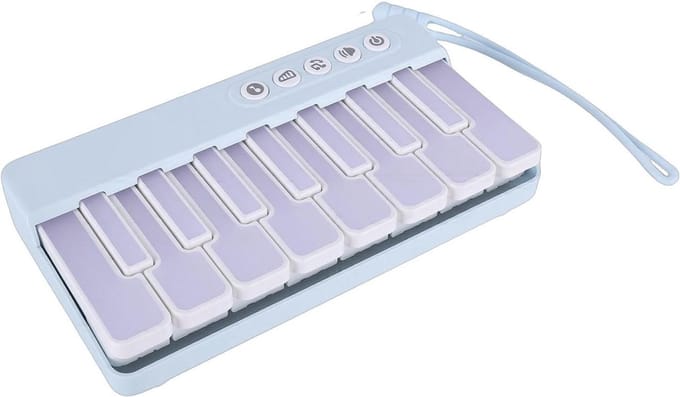 Mini Piano Speelgoed - Kinder Keyboard - Muziek Leren - Interactief Lichtdisplay - 16 x 9 x 3 cm - Wit