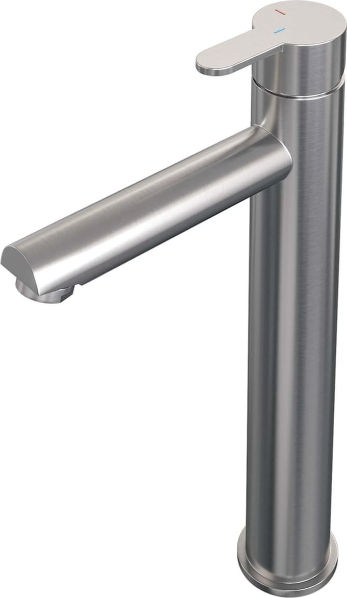 Brauer Brushed Edition wastafelkraan opbouw verhoogd met type HD4 greep ColdStart geborsteld rvs PVD