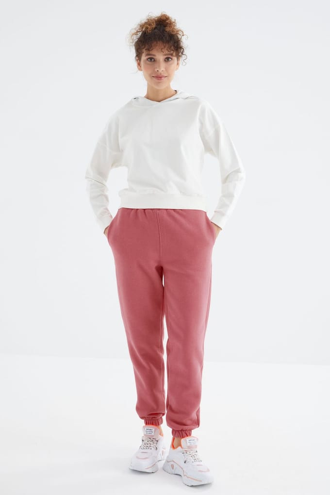Dames Hoge Taille Fleece Joggingbroek