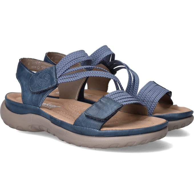 Rieker Sandalen blauw Textiel - Maat 40
