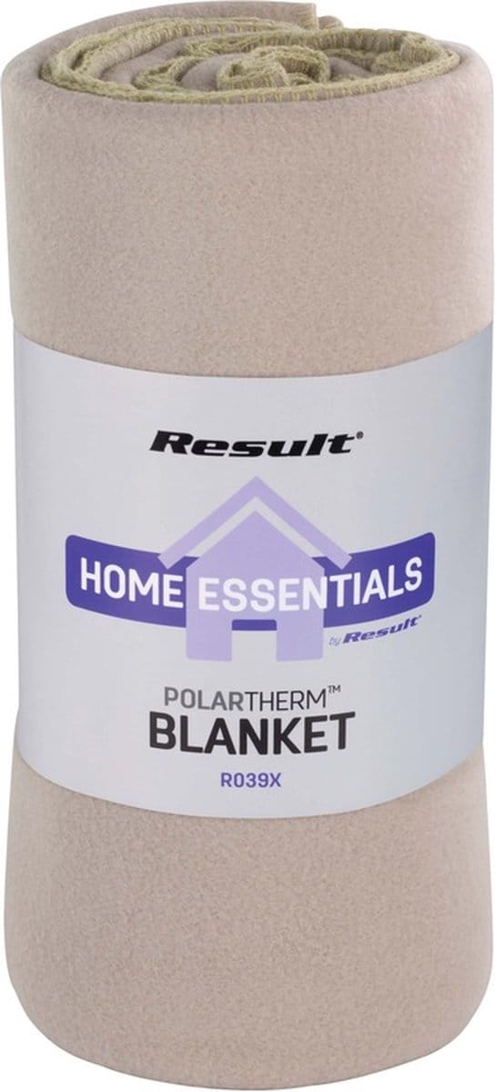 Fleece plaid / bank deken - beige - 140 x 175 cm - luxe/dikke kwaliteit - polyester