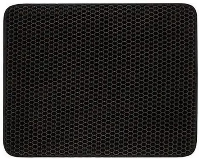 Behave Kattenbakmat - Grit Opvanger - Waterdicht - Dubbele laag - Uitloopmat - Zwart - 30 x 30 cm