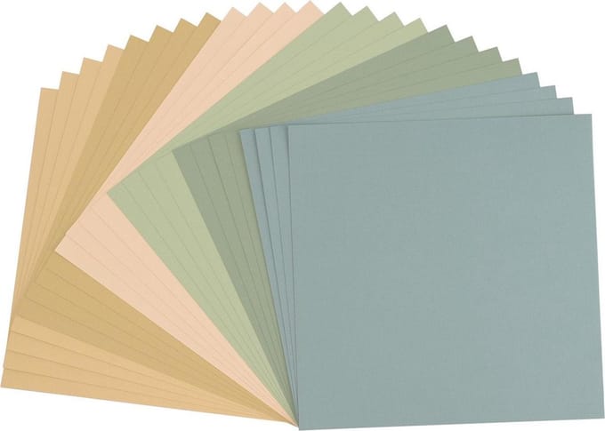 Vaessen Creative Cardstock - Multipack Strand - 30,5 x 30,5 cm - 24 vellen - Textuur - 216 g
