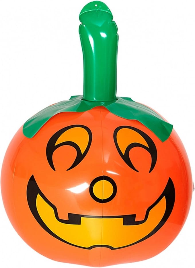 Widmann Opblaasbare pompoen decoratie - oranje - 46 cm -opblaas - Halloween versiering