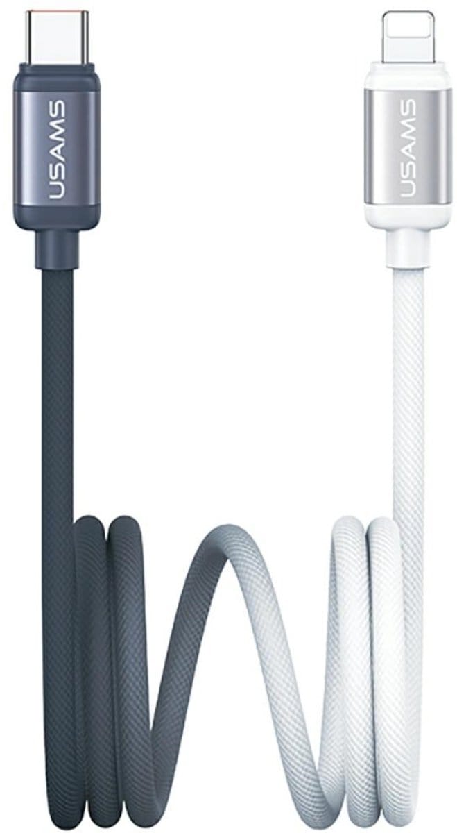 USAMS SJ757 Kabel USB-C naar Lightning PD 30W 1,2m Zwart/Wit
