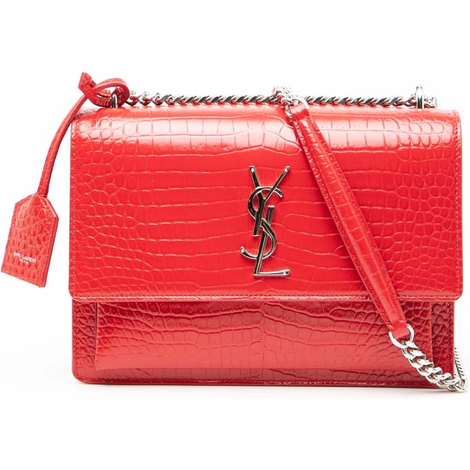 Tweedehands Middelgrote Croco-embossed Monogram Sunset Bag
