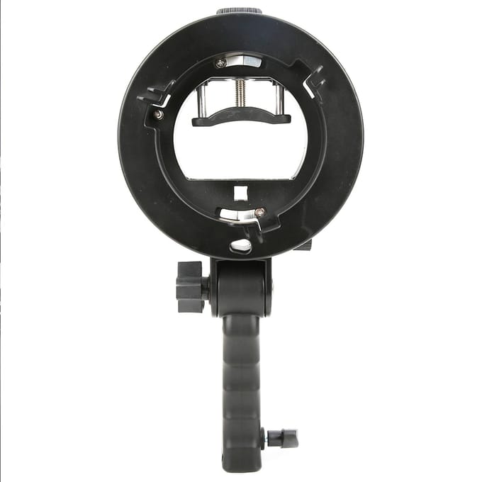 Support en forme de S pour lampe torche à monture Bowens, noir black