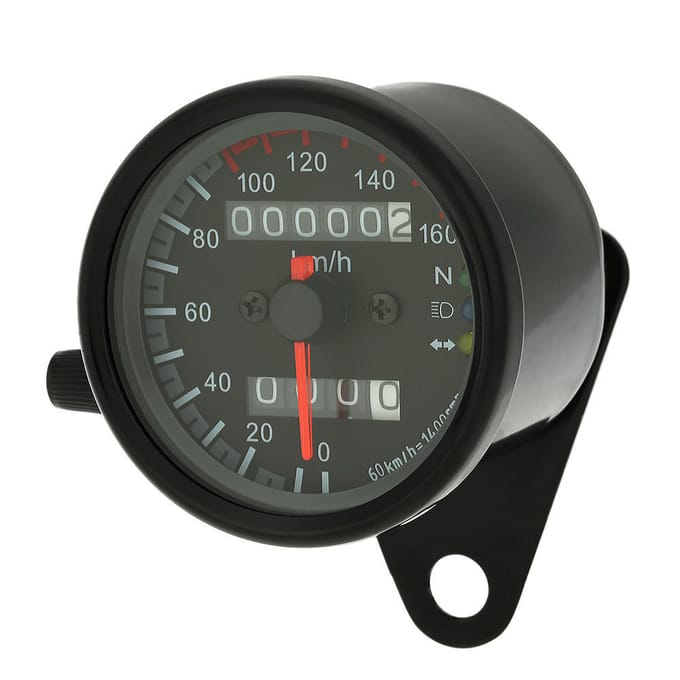 12V Motociclo 13000 RPM Tachimetro Km/h indicator van contachilometri zwart