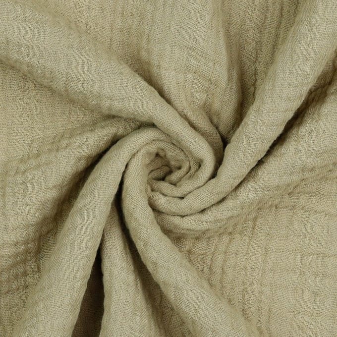 Double Gauze stof - 135cm breed - Beige - 10 meter