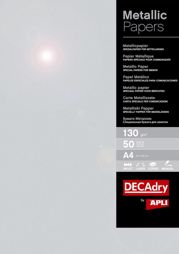 DECAdry Metallic Papier Zilver - 20 vel