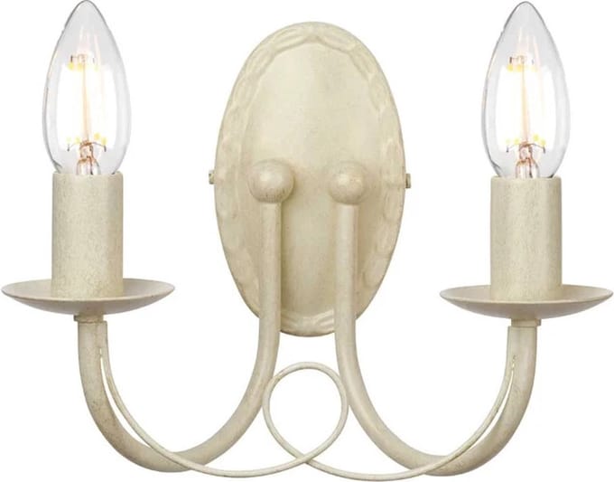 Elstead Lighting LED Wandlamp Minster | 2X E14 Max 60W | Ivory/ Gold Patina