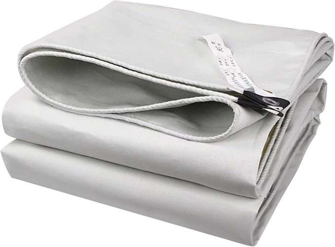 Waterdicht Zeil - Afdekzeil Canvas - Bescherming Buiten - Verstevigd Knoopsgat - 1.5 x 2 m - Wit
