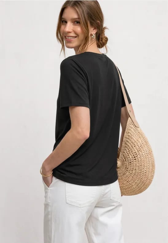 Shirt met ronde hals en Wording Artwork