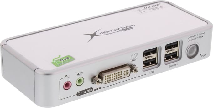 InLine® 2-Poorts KVM-switch, DVI, USB (4-poorten), met audio