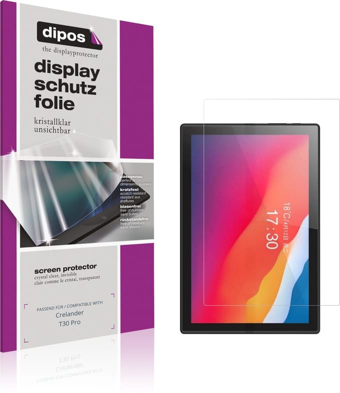 dipos – 2x Beschermfolie geschikt voor Crelander T30 Pro | Krasbestendige & heldere Screenprotector Ultra-Thin