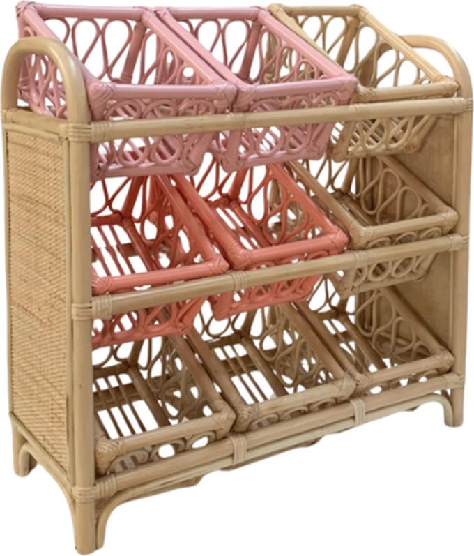 Cokos Renee rotan opbergmeubel - Pink