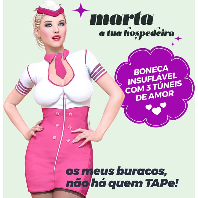 Martha Stewardess Opblaas Pop