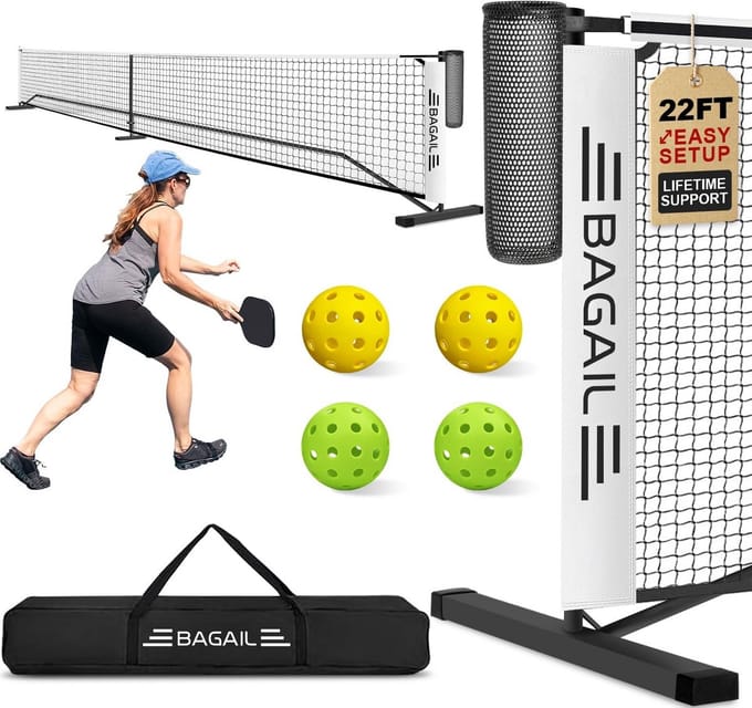 Draagbare Pickleball Netset met Wielen voor Binnen en Buiten